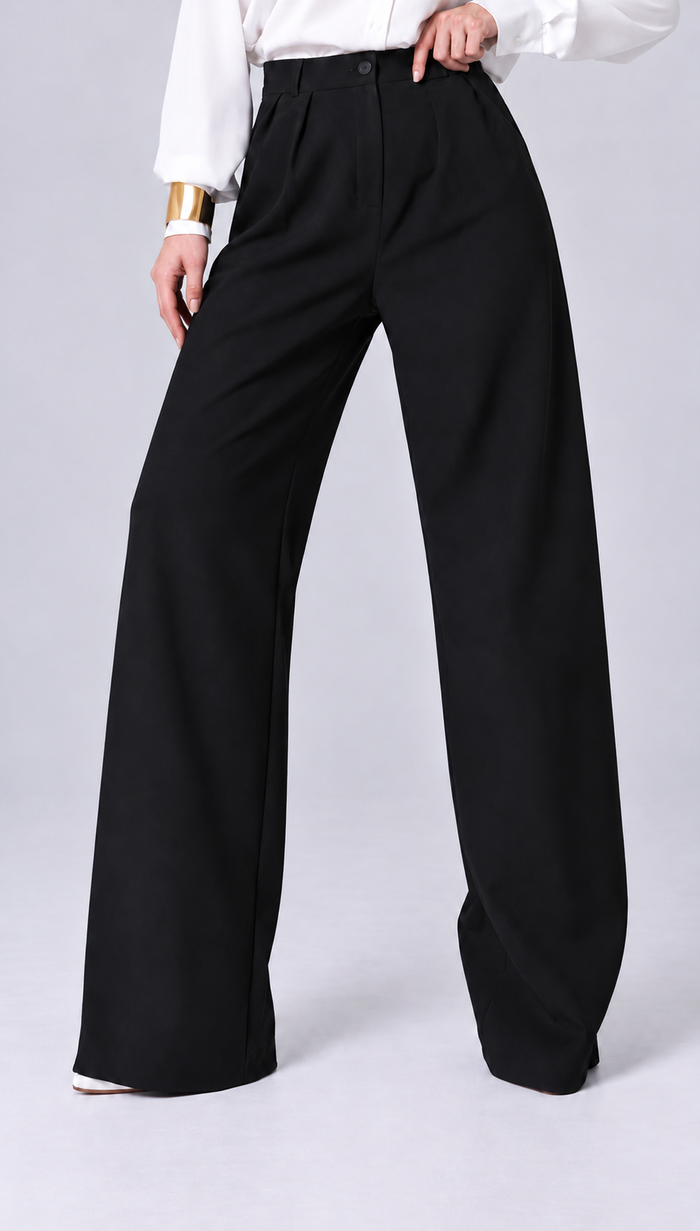 Pantalon Wide Leg Taille Haute